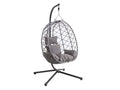 Single Foldable Outdoor Egg-Shaped Chair - Grey