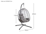 DS Single Foldable Outdoor Egg-Shaped Chair - Grey