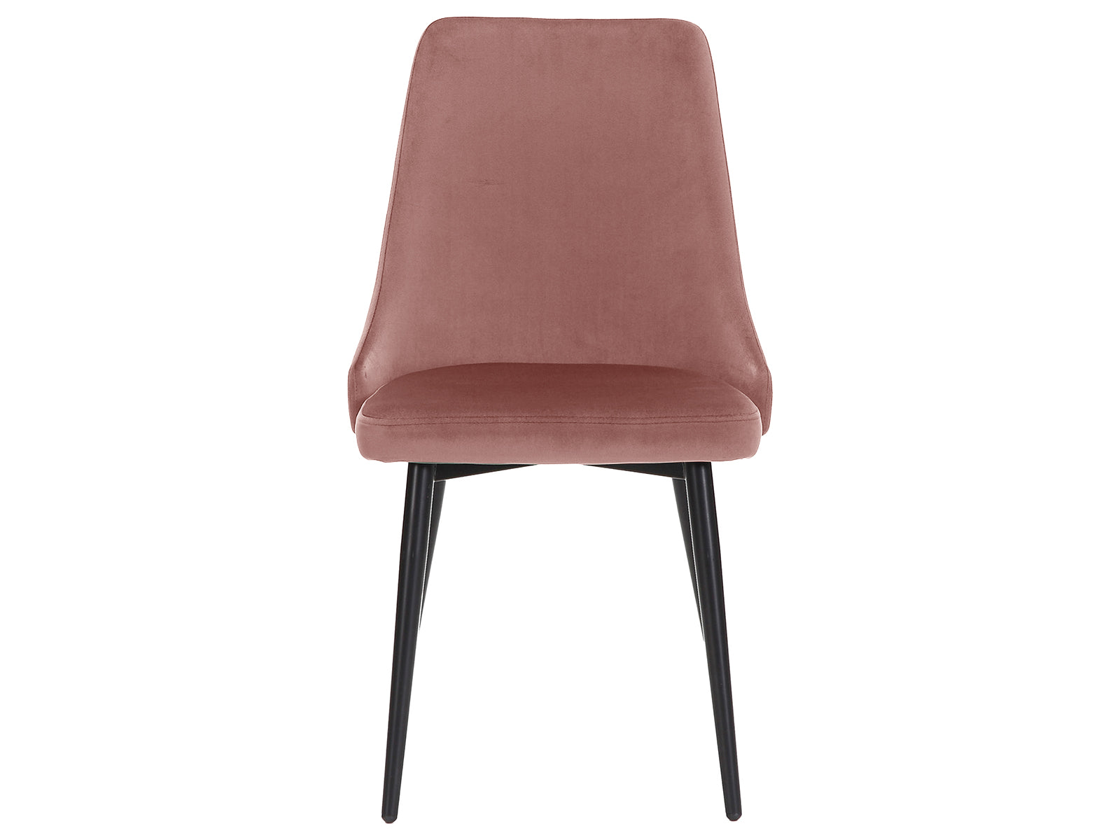 Deep Blush Velvet Dining Chair with Iron Legs - Set of 2