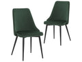 DS Emerald Green Velvet Dining Chair with Iron Legs - Set of 2