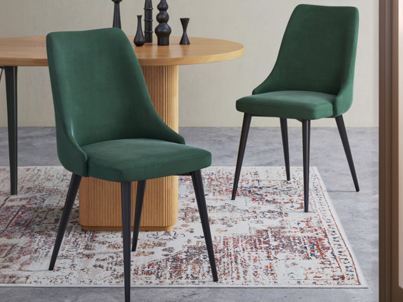 Dining Chair HCD Velvet Emerald Green X2