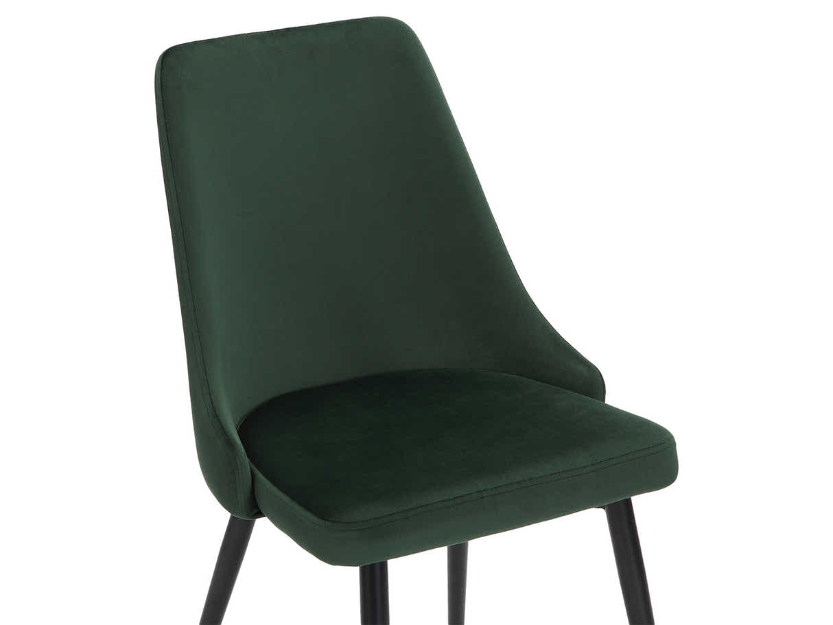 DS Emerald Green Velvet Dining Chair with Iron Legs - Set of 2