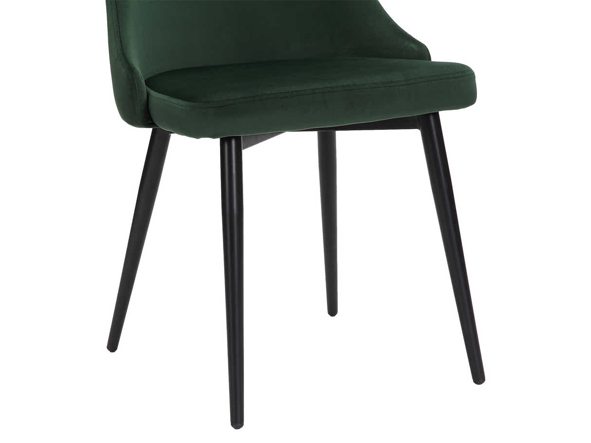 DS Emerald Green Velvet Dining Chair with Iron Legs - Set of 2