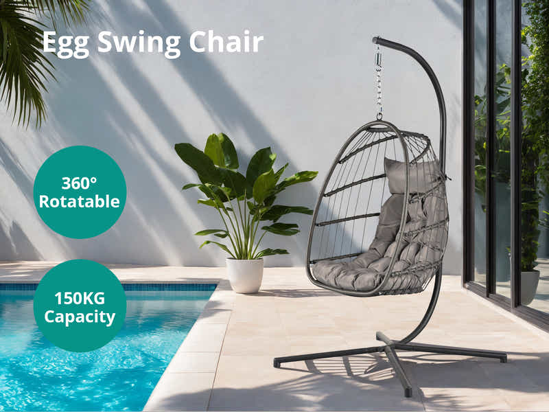 Pigato Single Swing Egg Chair - Grey