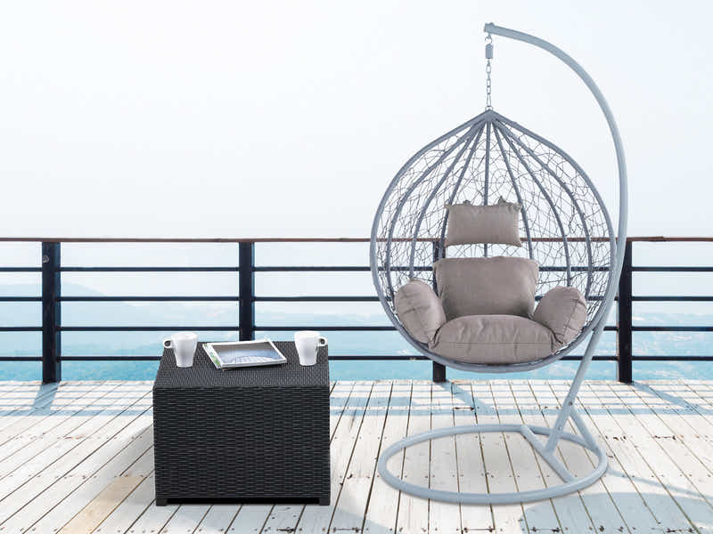 Outdoor Swing Egg Chair - Grey & Grey