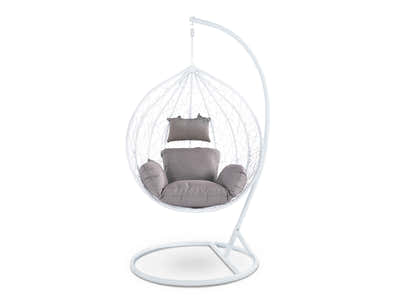 Outdoor Swing Egg Chair - White & Grey