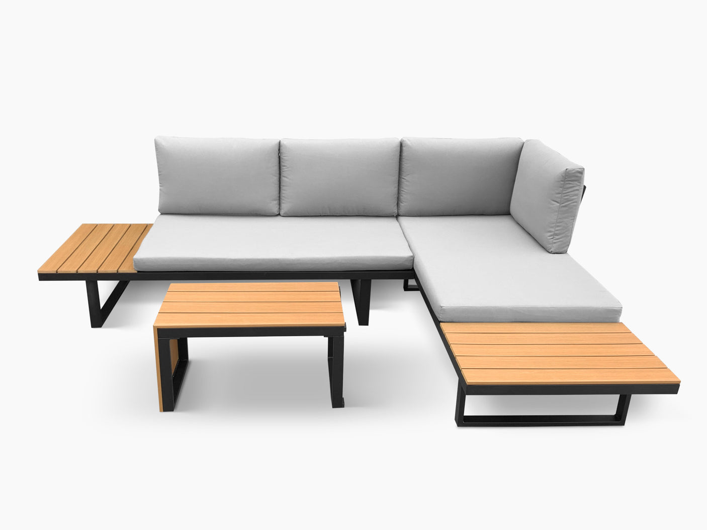 Polyvalent Outdoor Lounge Set Black Aluminium frame