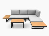 Polyvalent Outdoor Lounge Set Black Aluminium frame