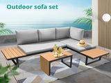 Polyvalent Outdoor Lounge Set Black Aluminium frame