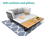 Polyvalent Outdoor Lounge Set Black Aluminium frame