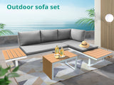 Polyvalent Outdoor Lounge Set White Aluminium frame