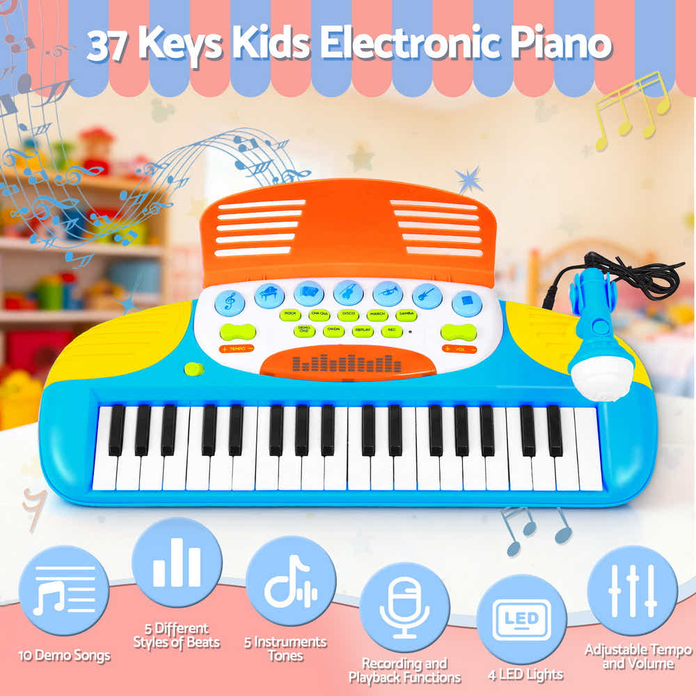 DS NA Keezi Kids Piano Keyboard 37 Keys Electronic Musical Instrument Set