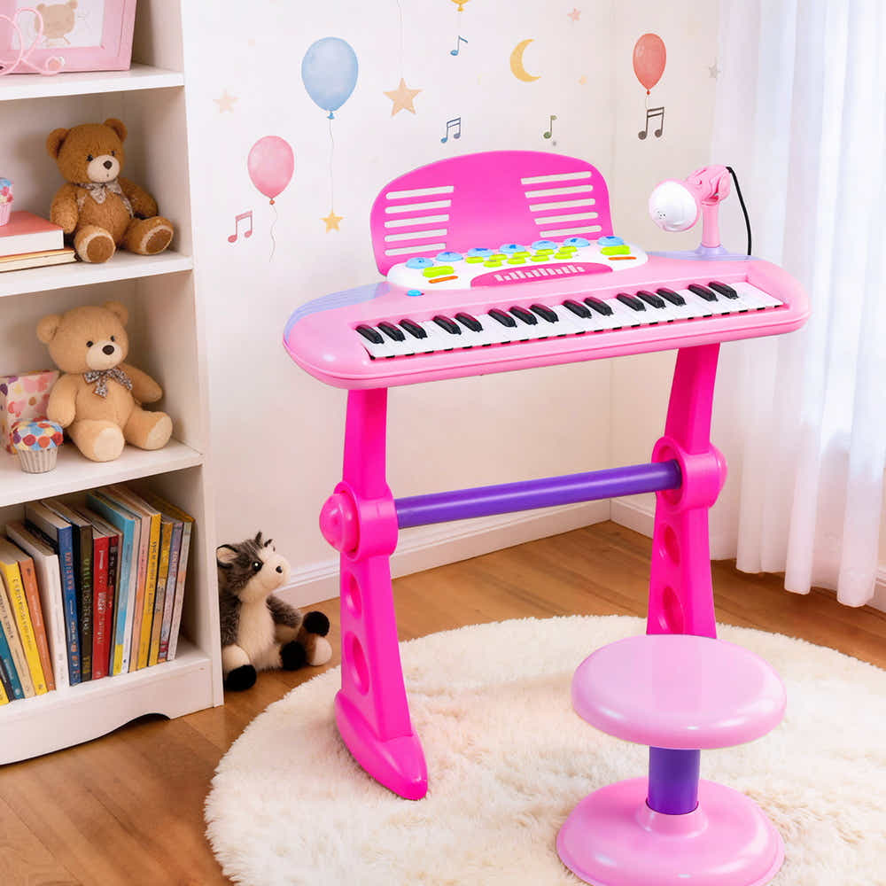 DS NA Keezi Kids Piano Keyboard 37 Keys Electronic Musical Instrument Set Pink