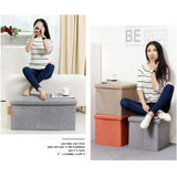 DS BS 38CM Storage Ottoman Cube Foot Rest-Grey