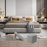 DS BS  76CM Storage Ottoman Double Foot Rest-Grey