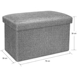 DS BS  76CM Storage Ottoman Double Foot Rest-Grey