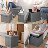 DS BS  76CM Storage Ottoman Double Foot Rest-Grey