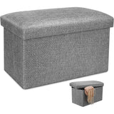 DS BS  76CM Storage Ottoman Double Foot Rest-Grey