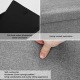 DS BS  76CM Storage Ottoman Double Foot Rest-Grey