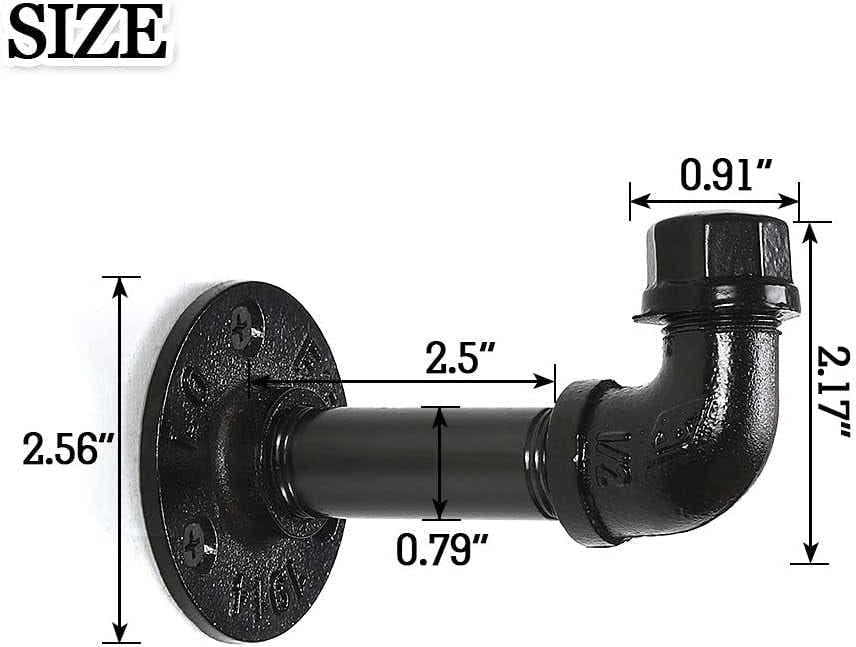 DS BS 3 Pcs Industrial Pipe Towel Hooks