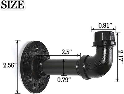 DS BS 3 Pcs Industrial Pipe Towel Hooks