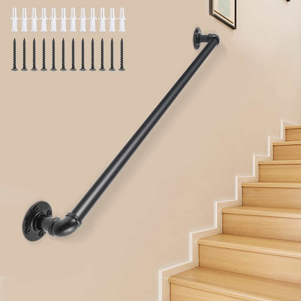 DS BS Industrial Pipe Stair Handrail-120CM
