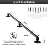 DS BS Industrial Pipe Stair Handrail-210CM
