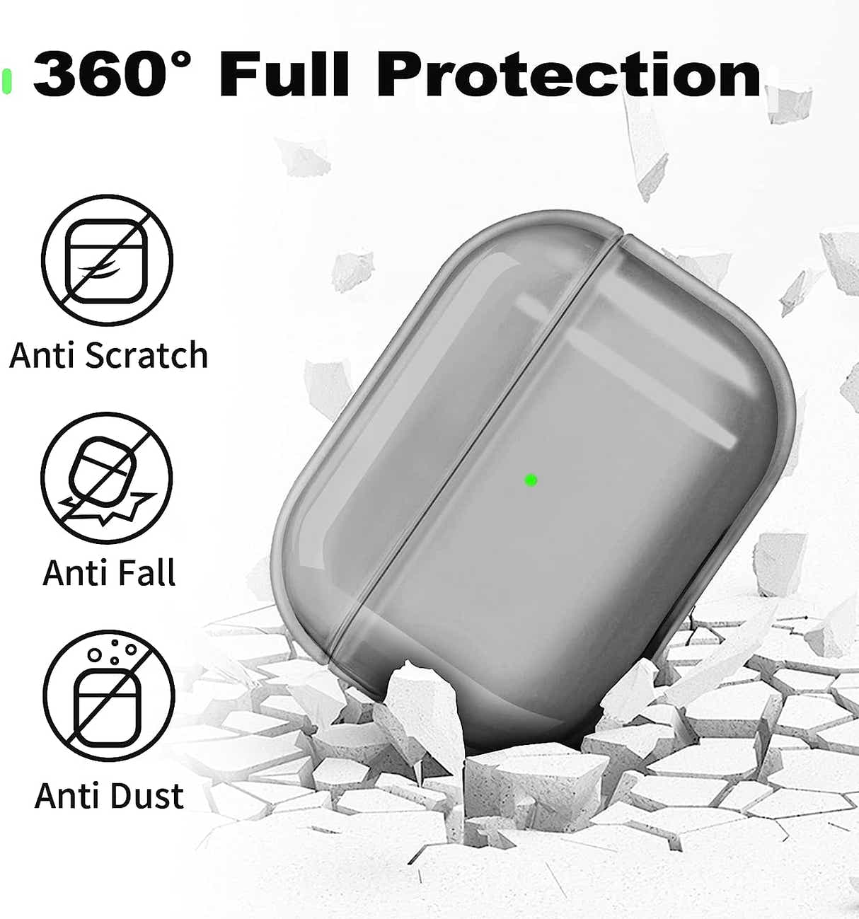 DS BS Compatible Airpods Pro2 Case-Clear Black