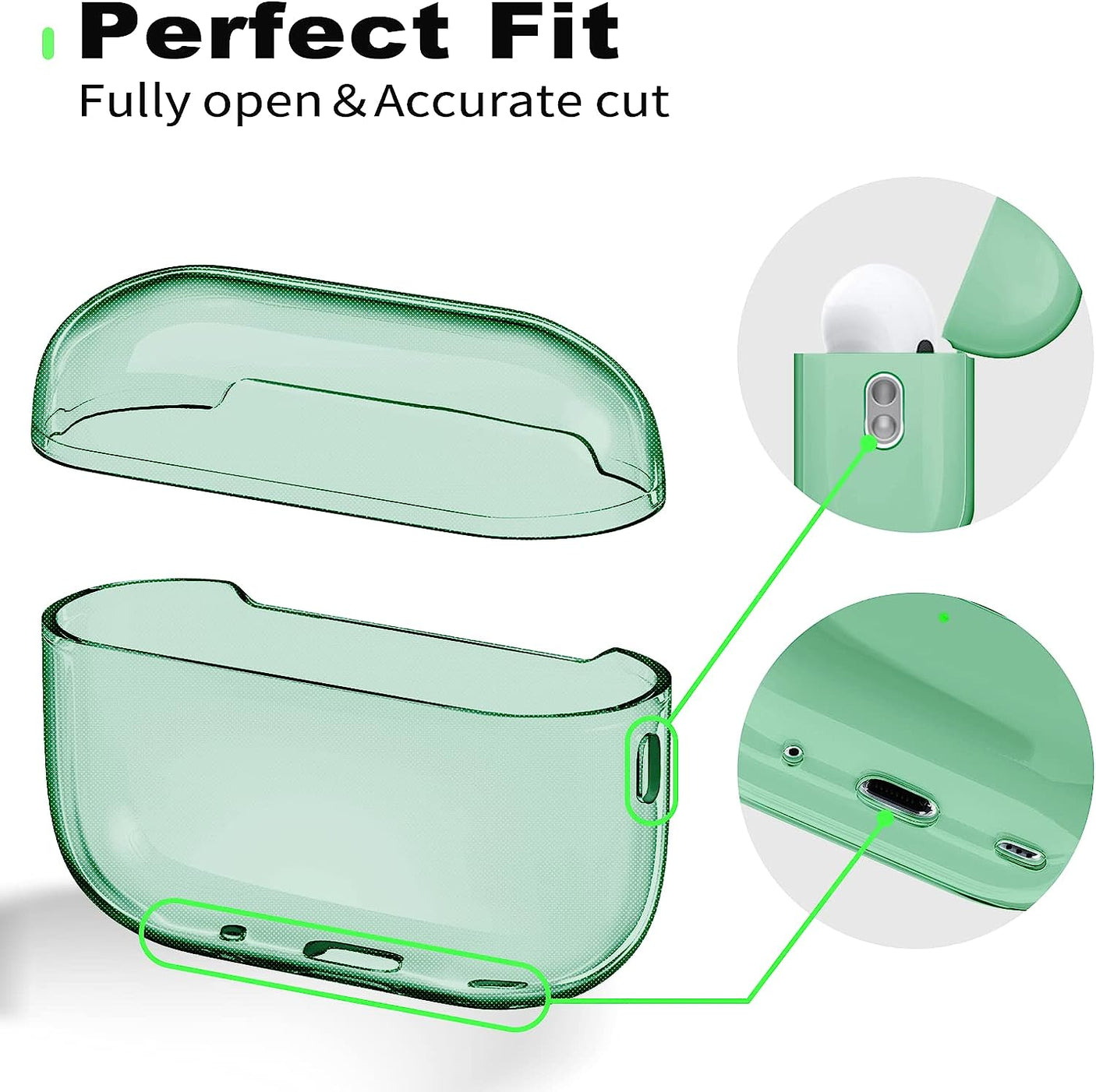 DS BS Compatible Airpods Pro2 Case-Clear Green