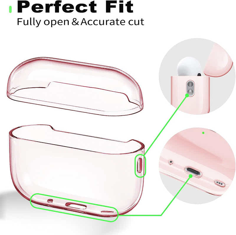 DS BS Compatible Airpods Pro2 Case-Clear Pink