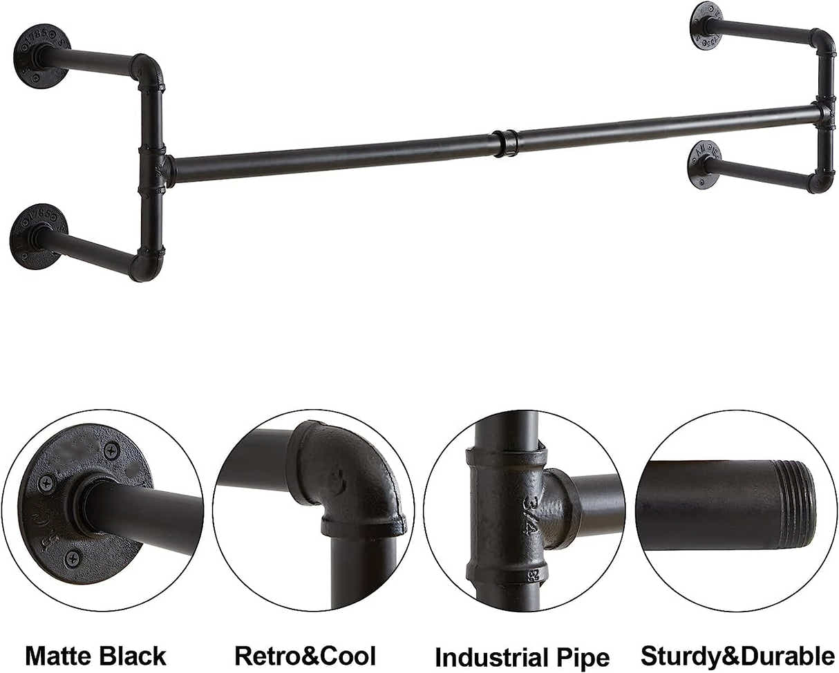 DS BS Industrial Pipe Garment Bar - 125CM
