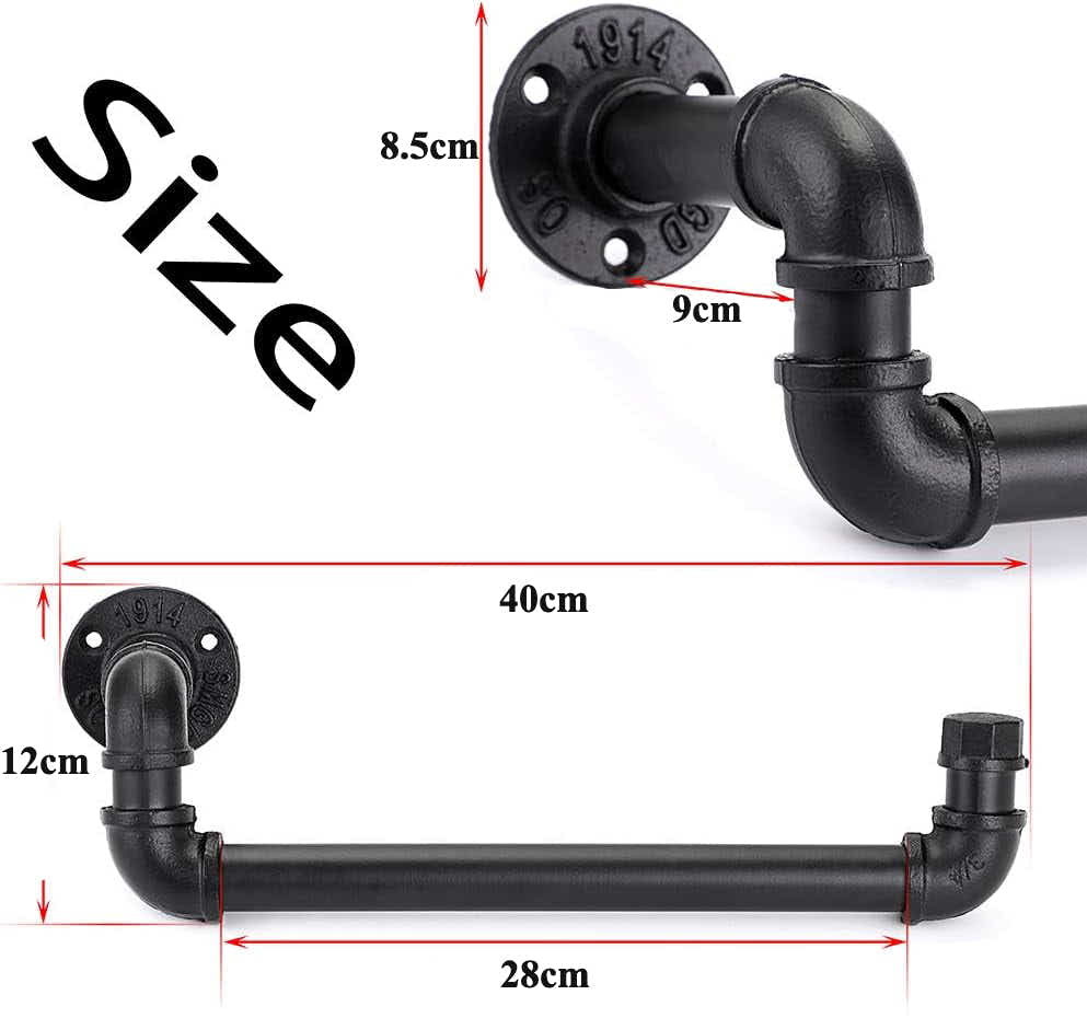 DS BS Industrial Iron Pipe Towel Rack Holder