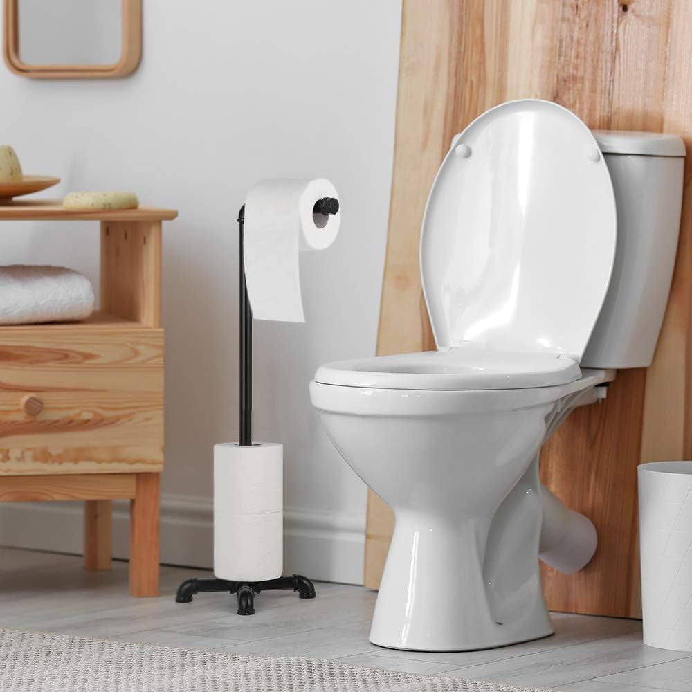 DS BS Industrial Pipe Free Stand Toilet Paper Holder Stand