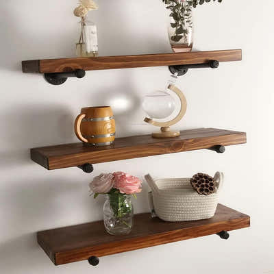 DS BS 4pack Industrial Iron Pipe DIY Floating Shelf Bracket-25CM