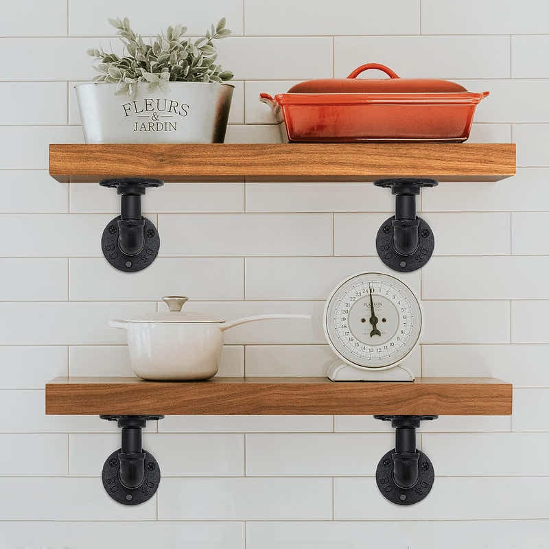 DS BS 4Pack Industrial Pipe DIY Shelf Bracket 10X15CM