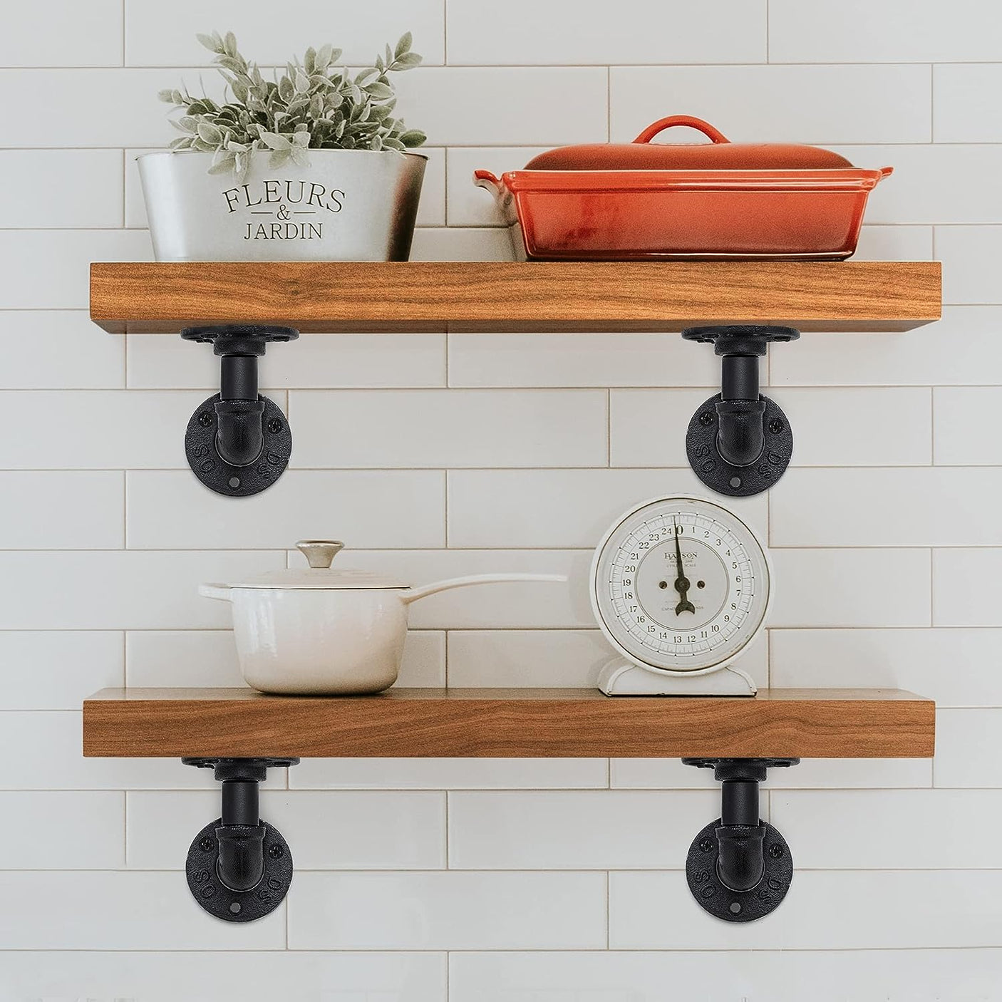 DS BS 4Pack Industrial Pipe DIY Shelf Bracket 10X15CM