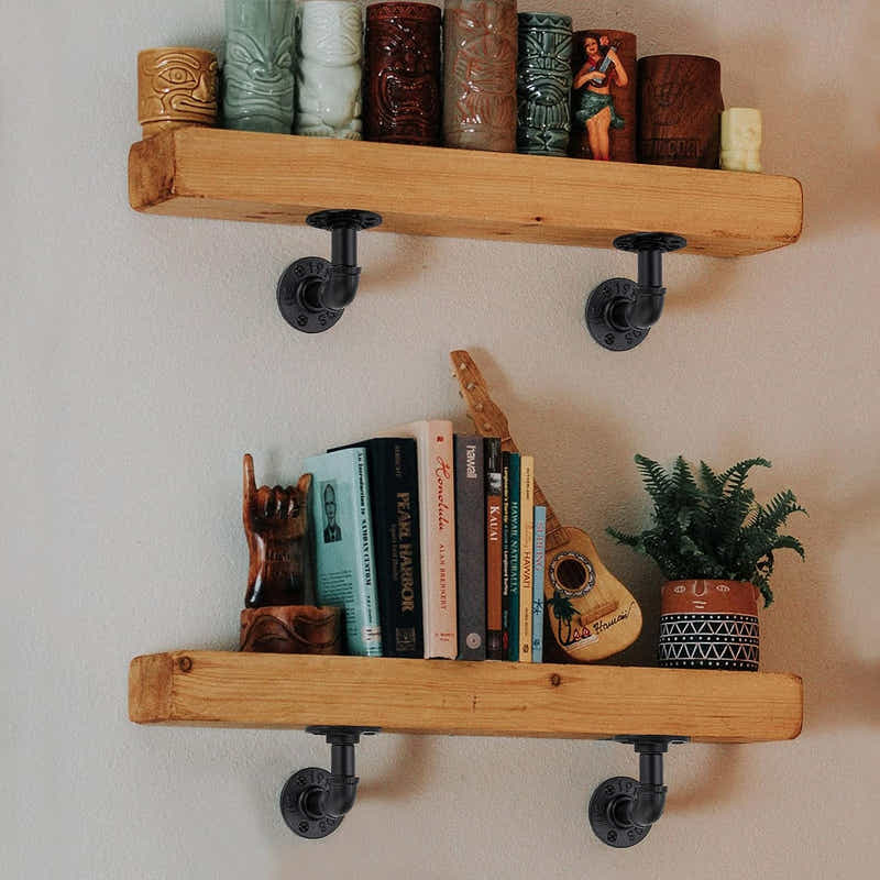 DS BS 4Pack Industrial Pipe DIY Shelf Bracket 10X15CM