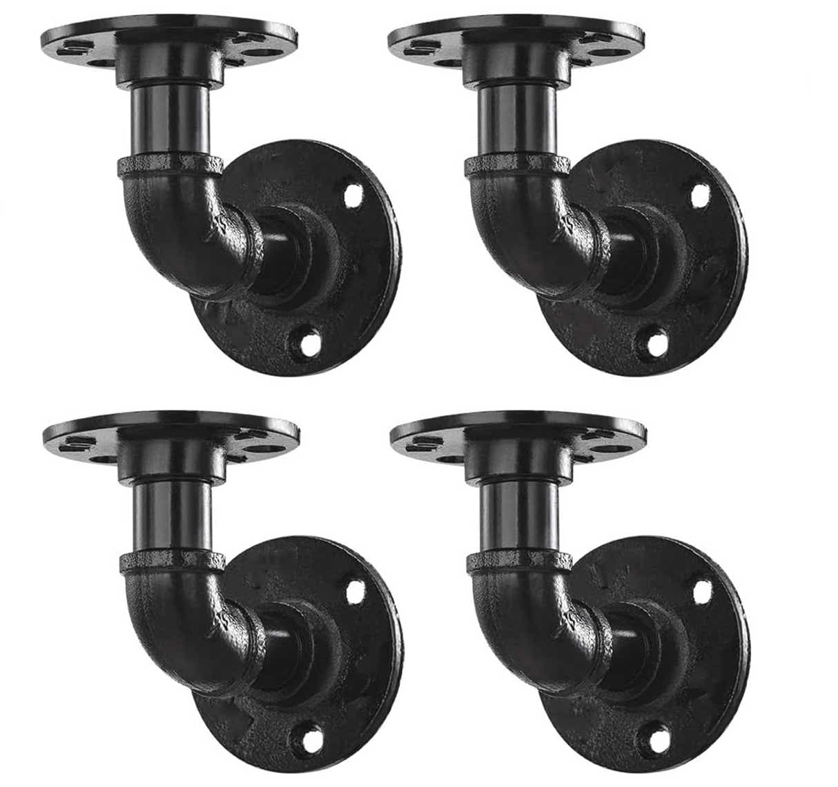 DS BS 4Pack Industrial Pipe DIY Shelf Bracket 14X21CM