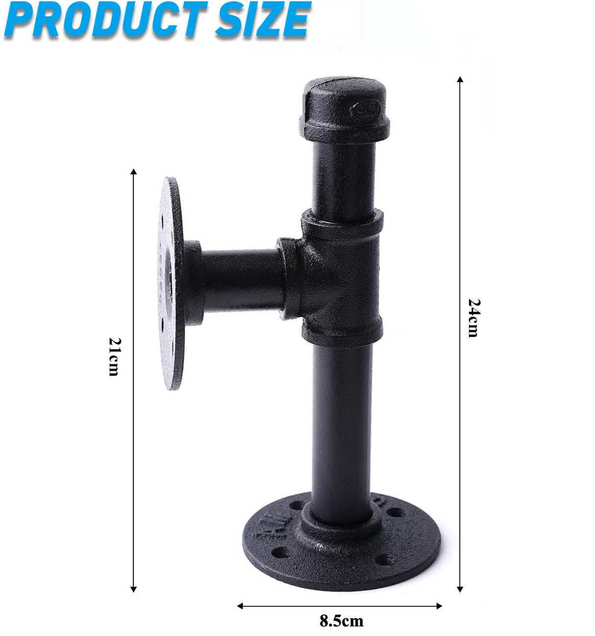 DS BS 2Pack Industrial Pipe DIY Shelving Brackets-24CM