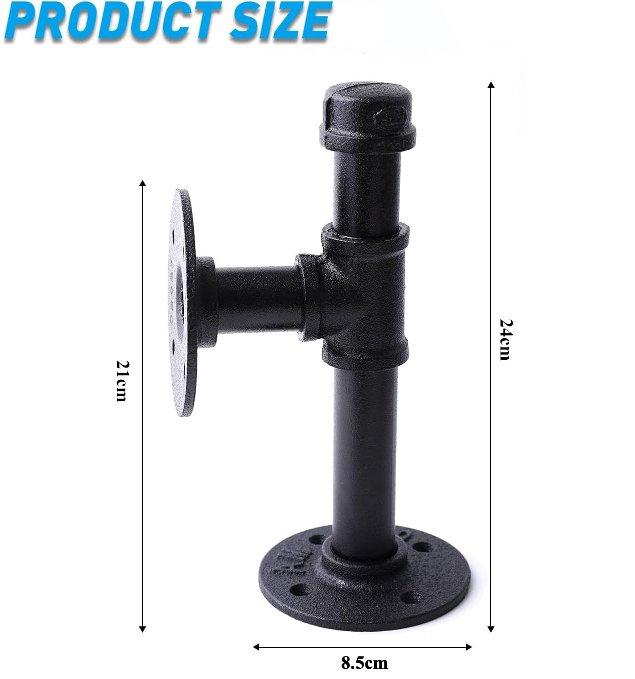 DS BS 2Pack Industrial Pipe DIY Shelving Brackets-24CM