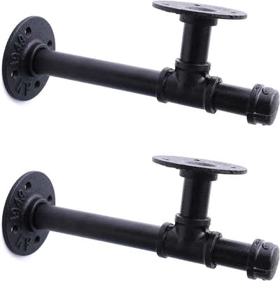 DS BS 2Pack Industrial Pipe DIY Shelving Brackets-34CM