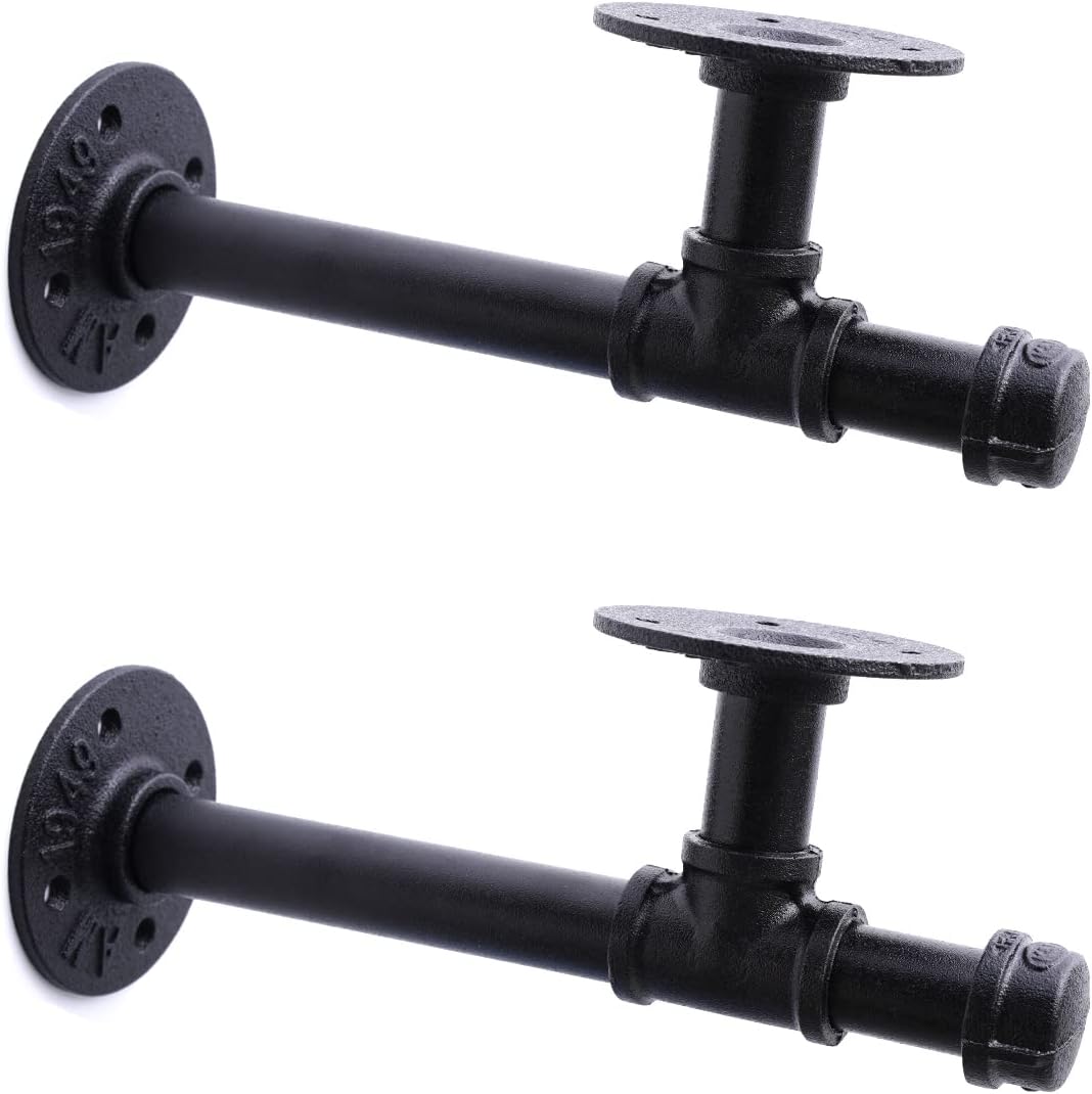 DS BS 2Pack Industrial Pipe DIY Shelving Brackets-34CM