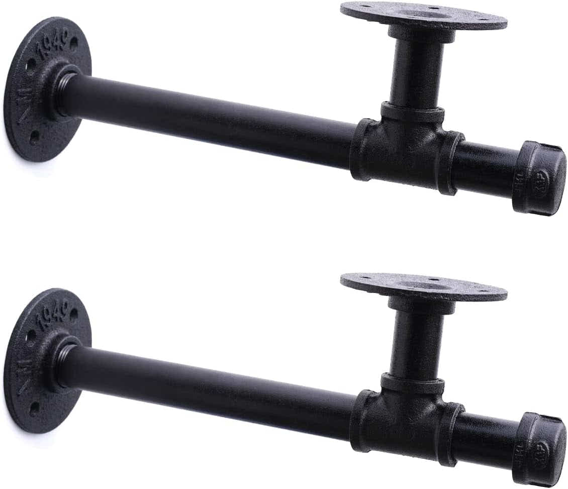DS BS 2Pack Industrial Pipe DIY Shelving Brackets-39CM