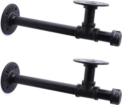 DS BS 2Pack Industrial Pipe DIY Shelving Brackets-39CM