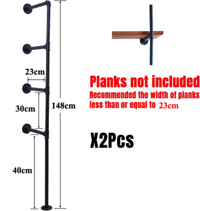 DS BS Industrial Iron Pipe DIY Shelf - 4 Tier
