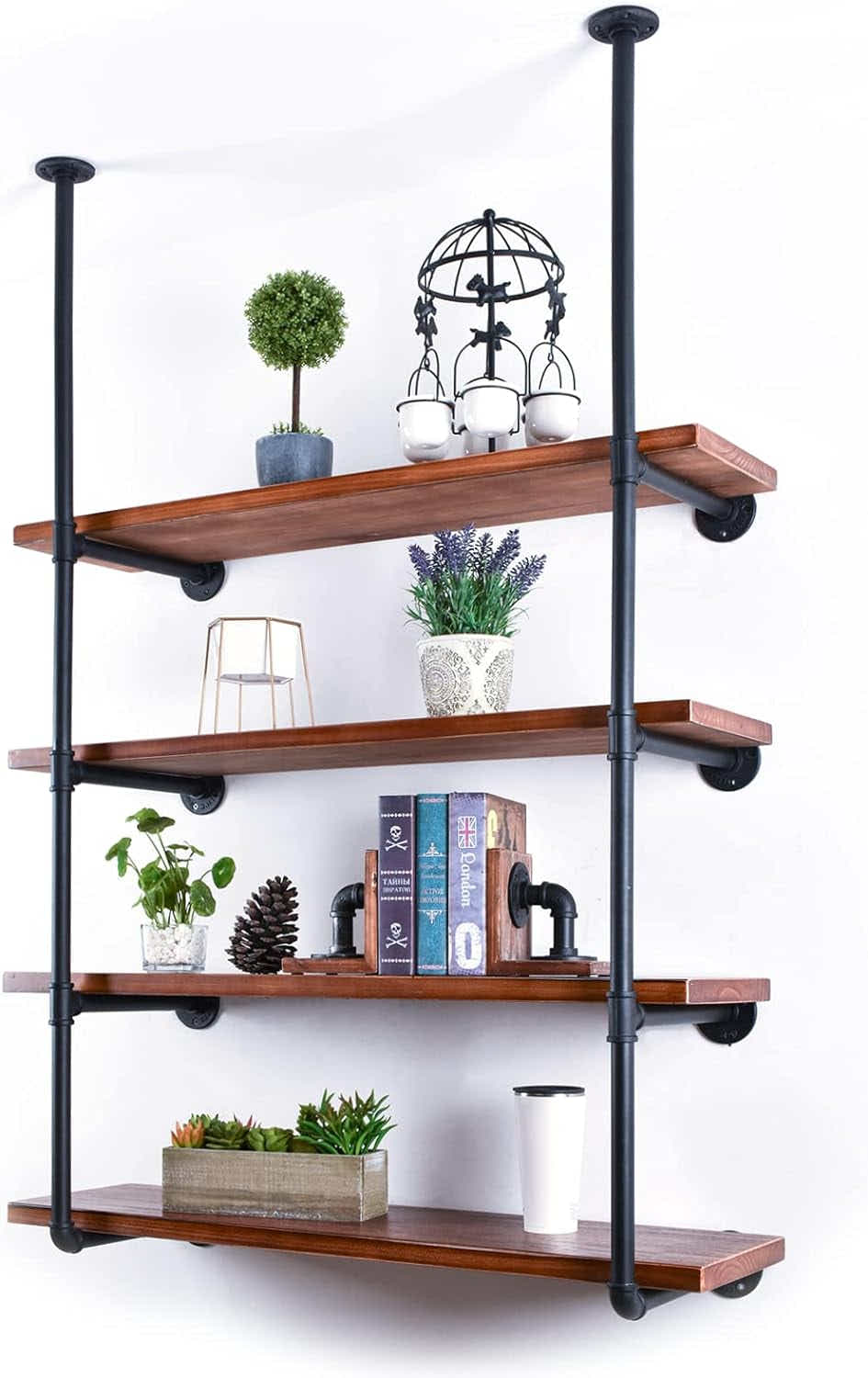 DS BS Industrial Iron Pipe DIY Shelf - 4 Tier