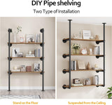 DS BS Industrial Iron Pipe DIY Shelf - 4 Tier