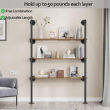 DS BS Industrial Iron Pipe DIY Shelf - 4 Tier