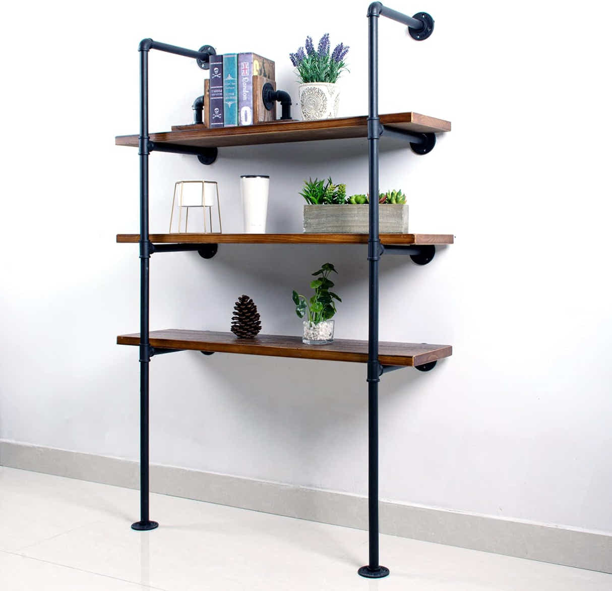 DS BS Industrial Iron Pipe DIY Shelf - 4 Tier