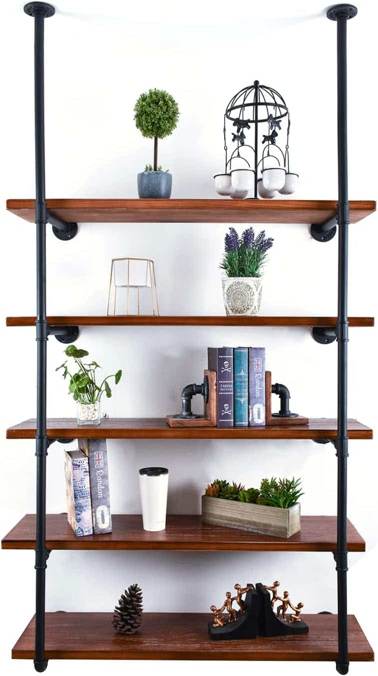 DS BS Industrial Iron Pipe DIY Shelf - 5 Tier